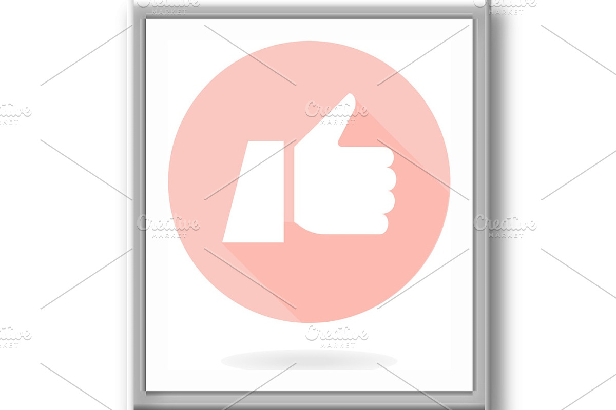 Flat Icon With Thumb Up, an Icon by FineArtStudio (Photo 3 of 3)