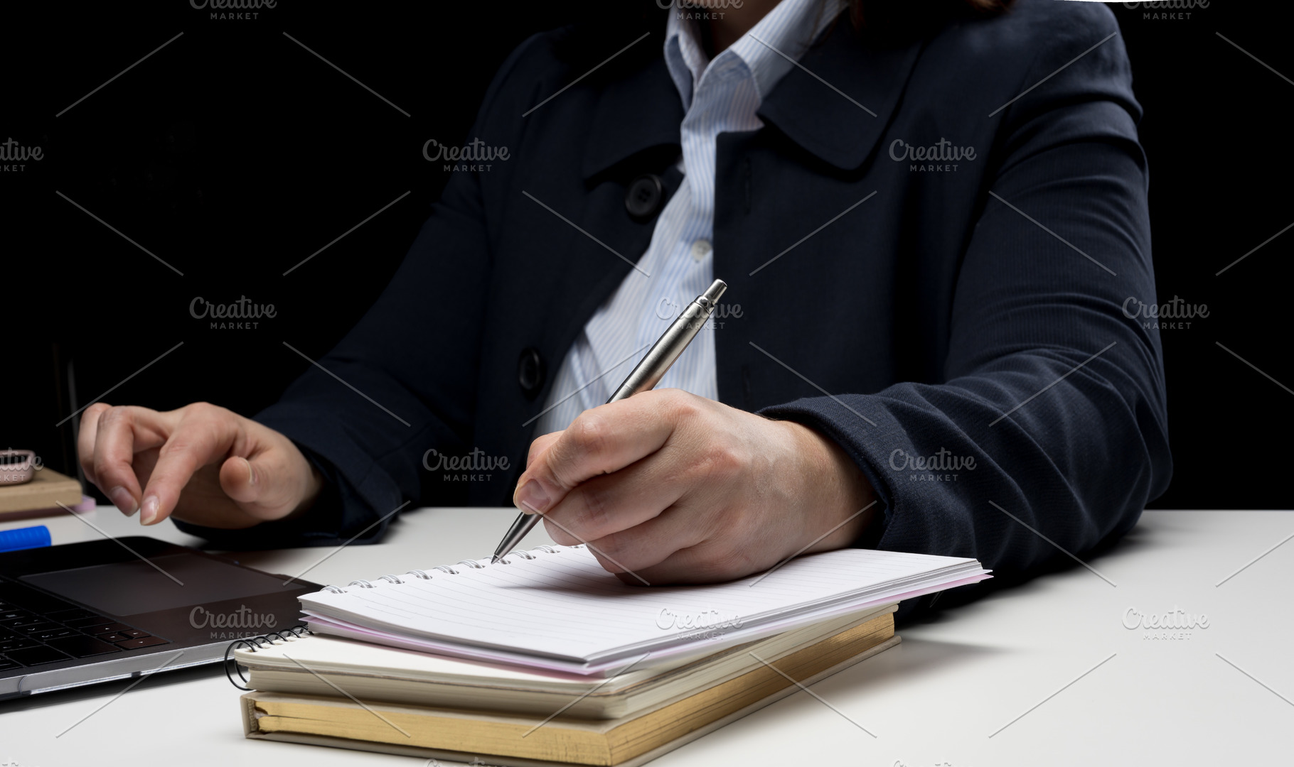 A visualization of an office layout, where a hand in a business, a Person Photo by ndanko