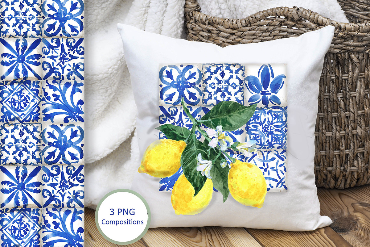 Sicilian Lemon & Tiles Pattern Kit, a Pattern Graphic by FineArt (Photo 2 of 4)
