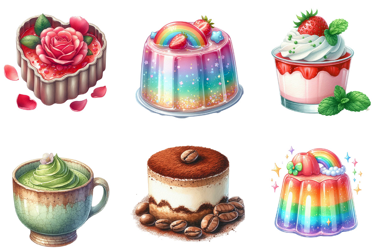 Pudding Watercolor Clipart, an Illustration by SinaCreation (Photo 5 of 5)