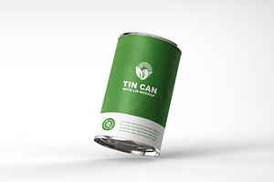 Tin Can With Lid Packaging Mockup