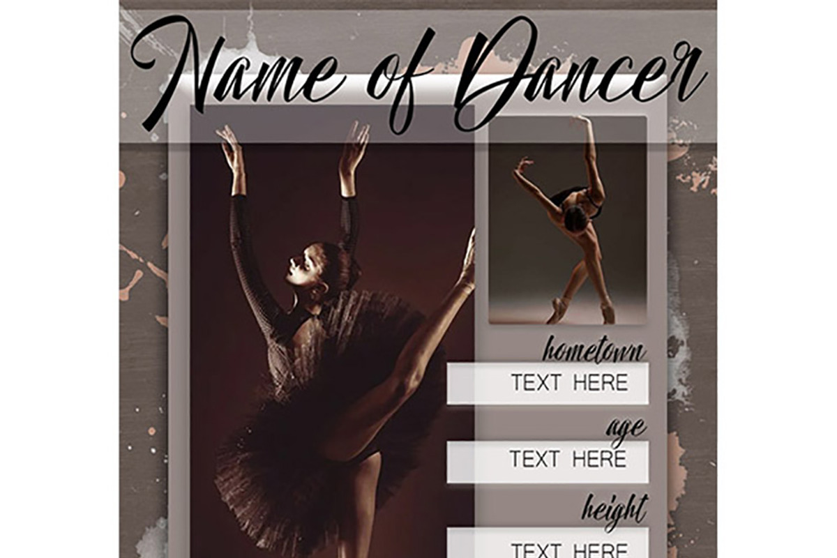 Ballet Trading Card Template, a Card Template by Brenda Avila Designs (Photo 2 of 2)