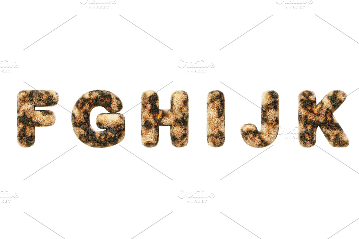 3d leopard font, fluffy alphabet, an Animal Illustration by Marozhkastudio
