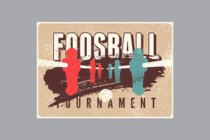 Foosball Table Soccer Grunge Posters