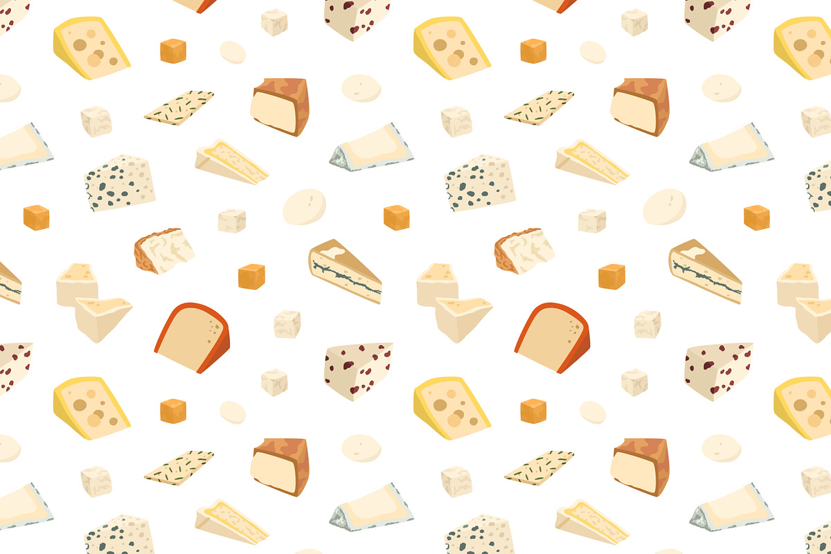 Cheese types seamless pattern, a Pattern Graphic by Good Studio (Photo 2 of 4)