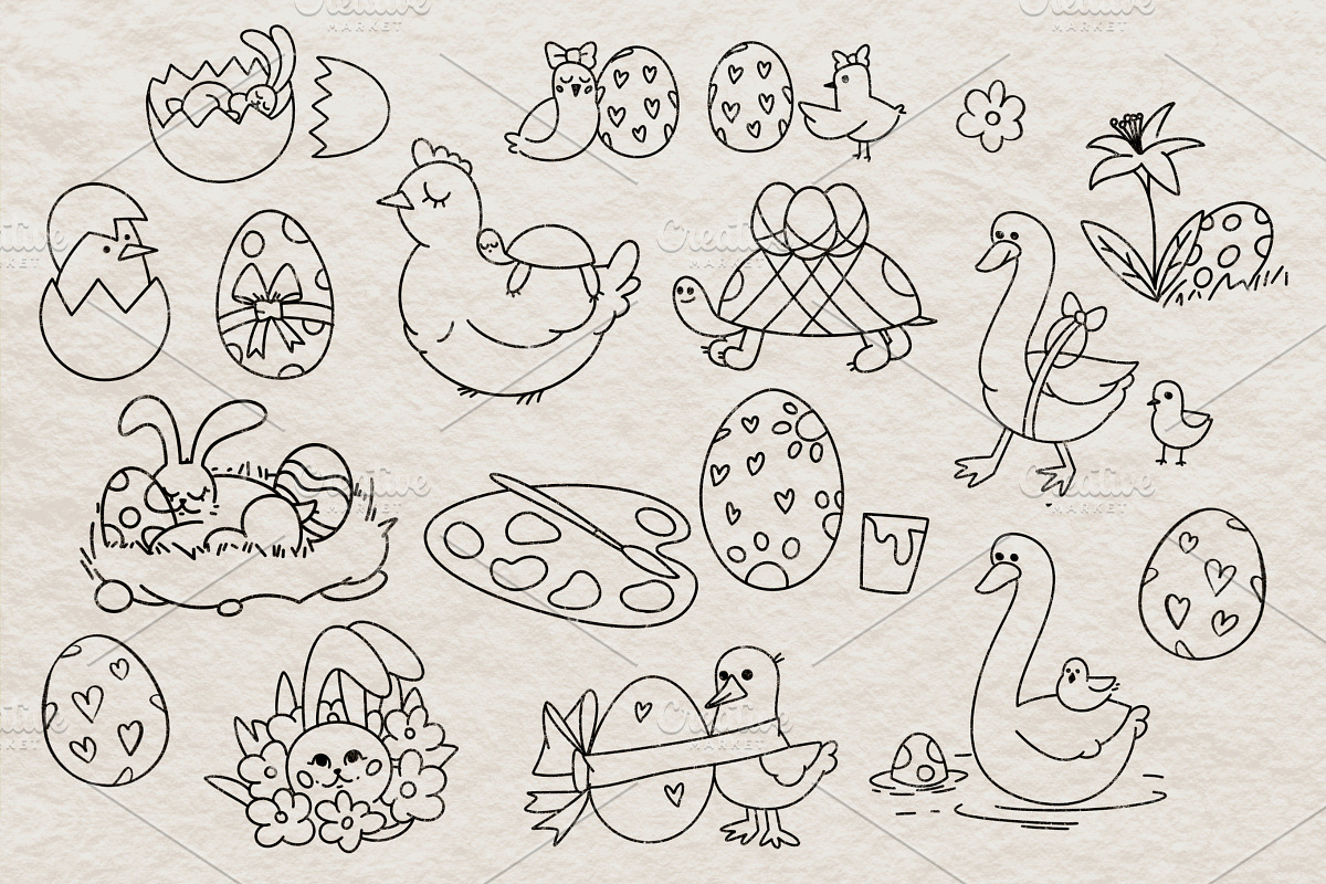 Easter Doodles & Decorative Frames, a Seasonal Illustration by Schumacher Shop (Photo 3 of 11)