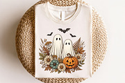 Vintage Boho Floral Ghost Pumpkin, a Seasonal Illustration by CraftArtStudio (Thumbnail 4 of 4)