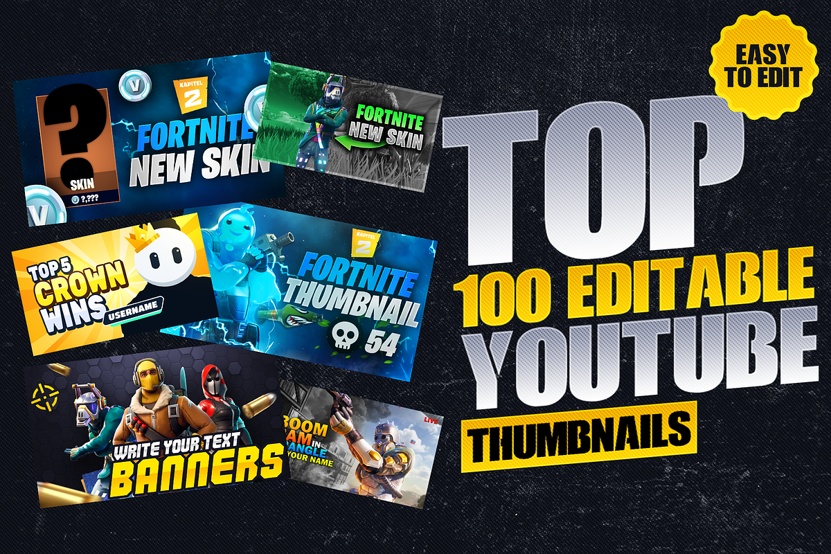100 YouTube Thumbnails – Easy to Use, a Social Media Template by Lordsse