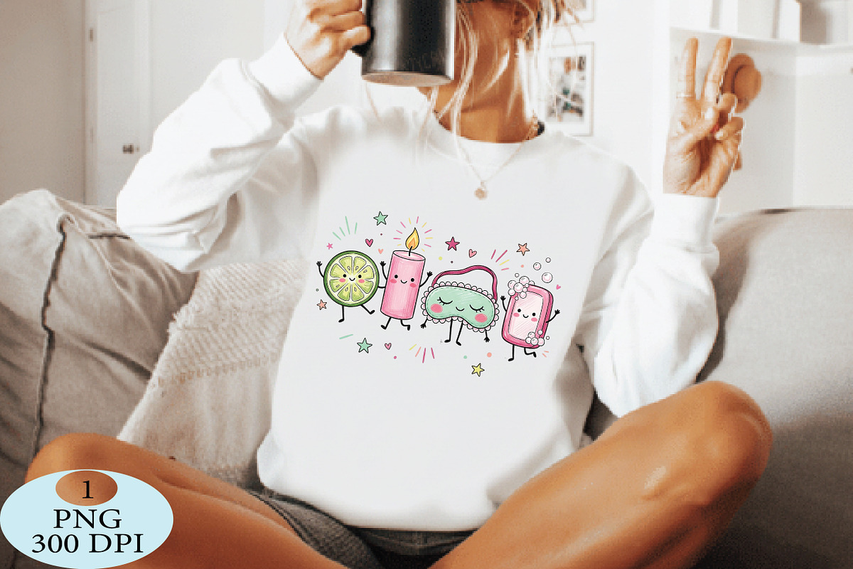 Cute Spa Day Self Care Friends PNG, a Seasonal Illustration by Daily.Designs (Photo 4 of 5)