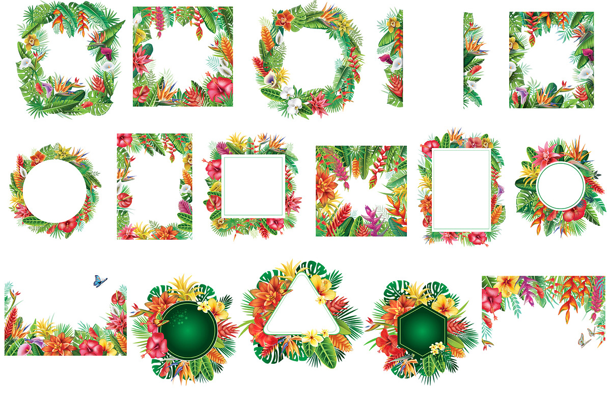 Tropical Frames and Borders, a Seasonal Illustration by ViktoriaARTprint (Photo 2 of 8)