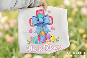 Crochet He Is Risen Easter Day PNG, an Illustration by Canvas Craft