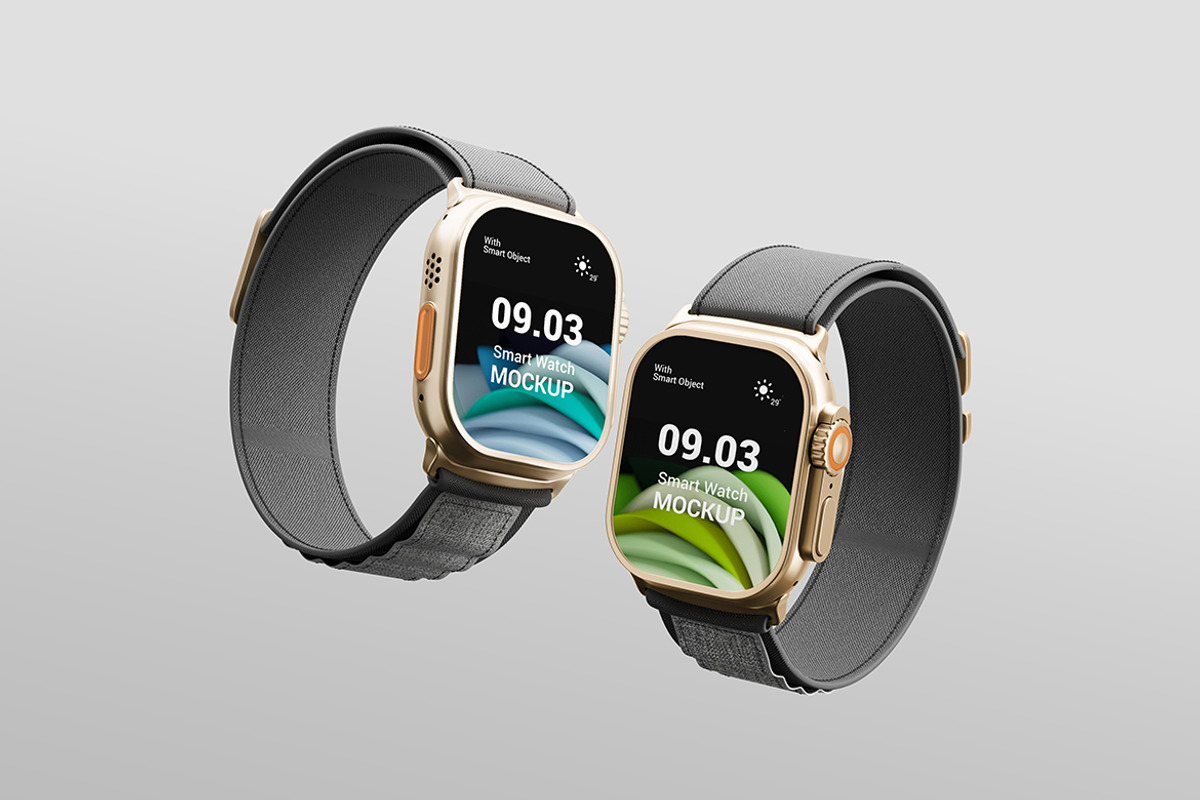 Apple Watch Mockup, a Wearable Device Mockup by Modaldesain (Photo 2 of 3)