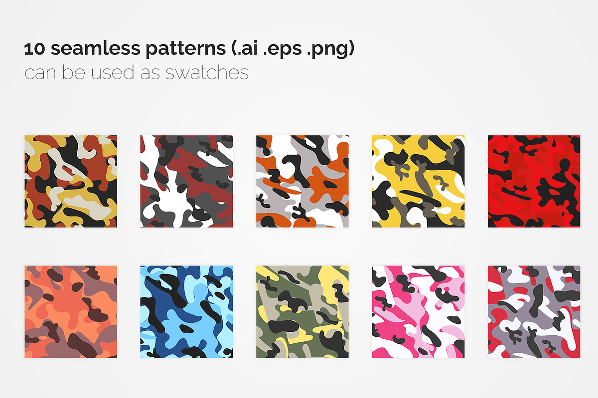 Colorful Camouflage Seamless Pattern, a Pattern Graphic by 3Y_Design (Photo 2 of 6)