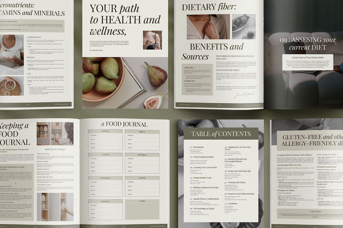 Nutrition Coach Ebook Canva Template, a Presentation Template by Amaré Creative (Photo 5 of 8)