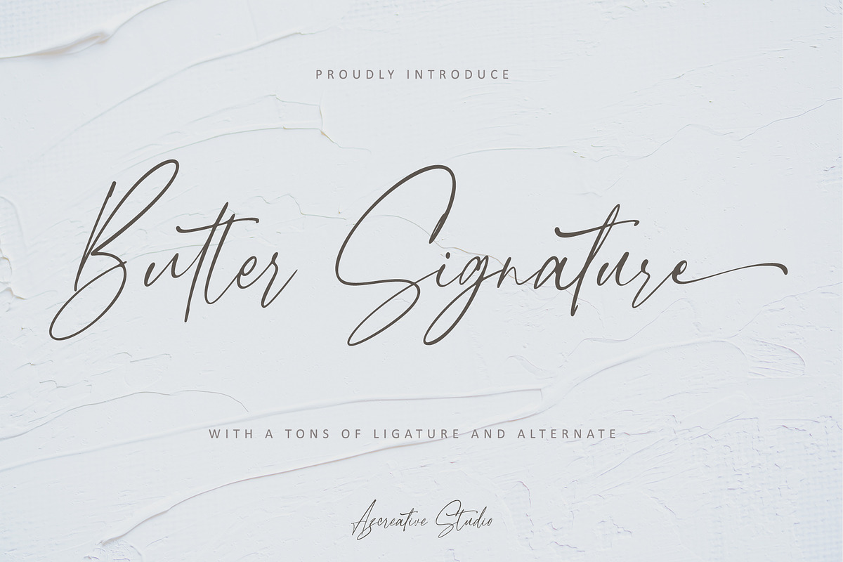 Butter Signature w/ Tons of Ligature, a Script Font by Azcreative Studio (Photo 1 of 9)