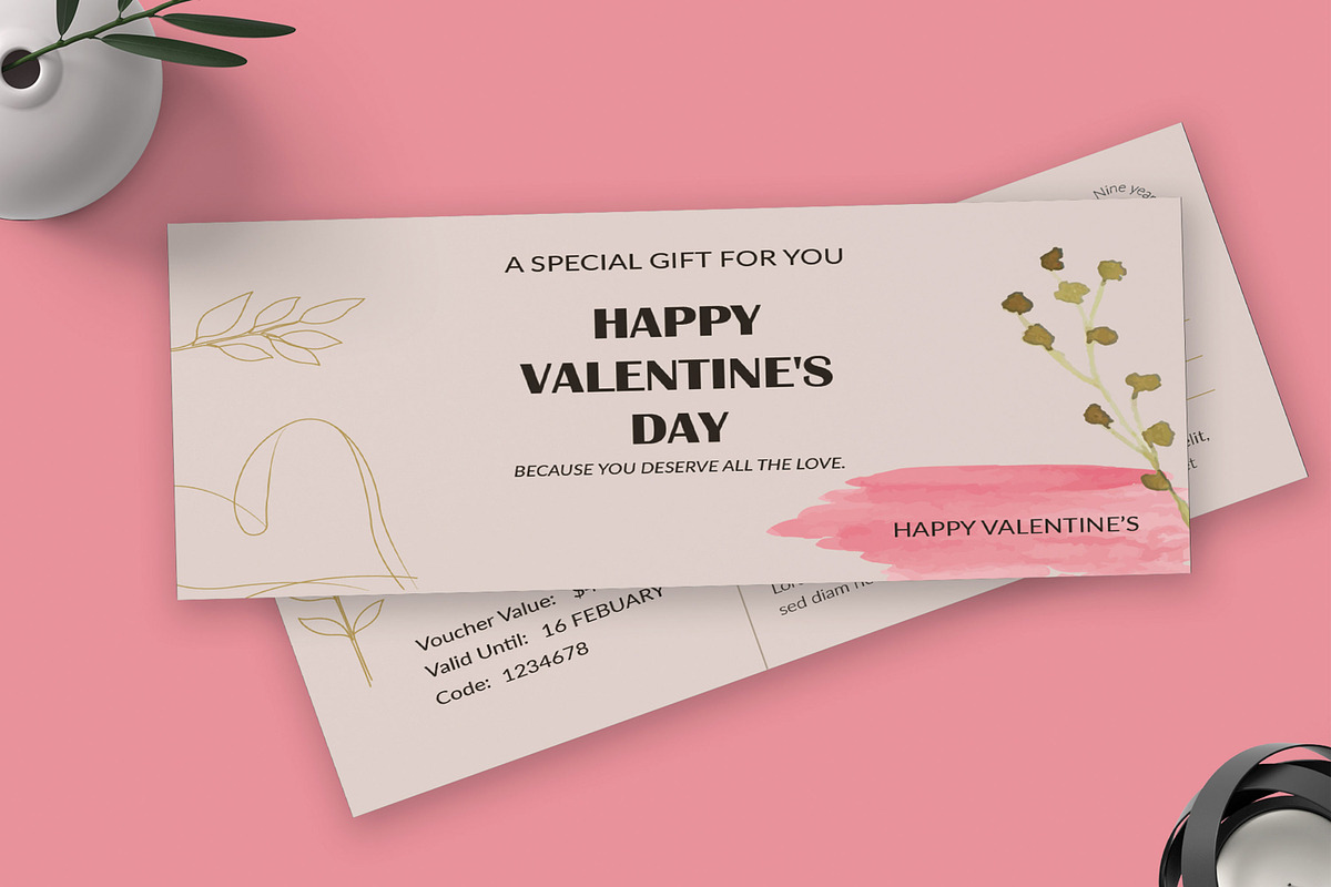 Valentine Day Gift Voucher, a Card Template by MightyDesign (Photo 2 of 6)