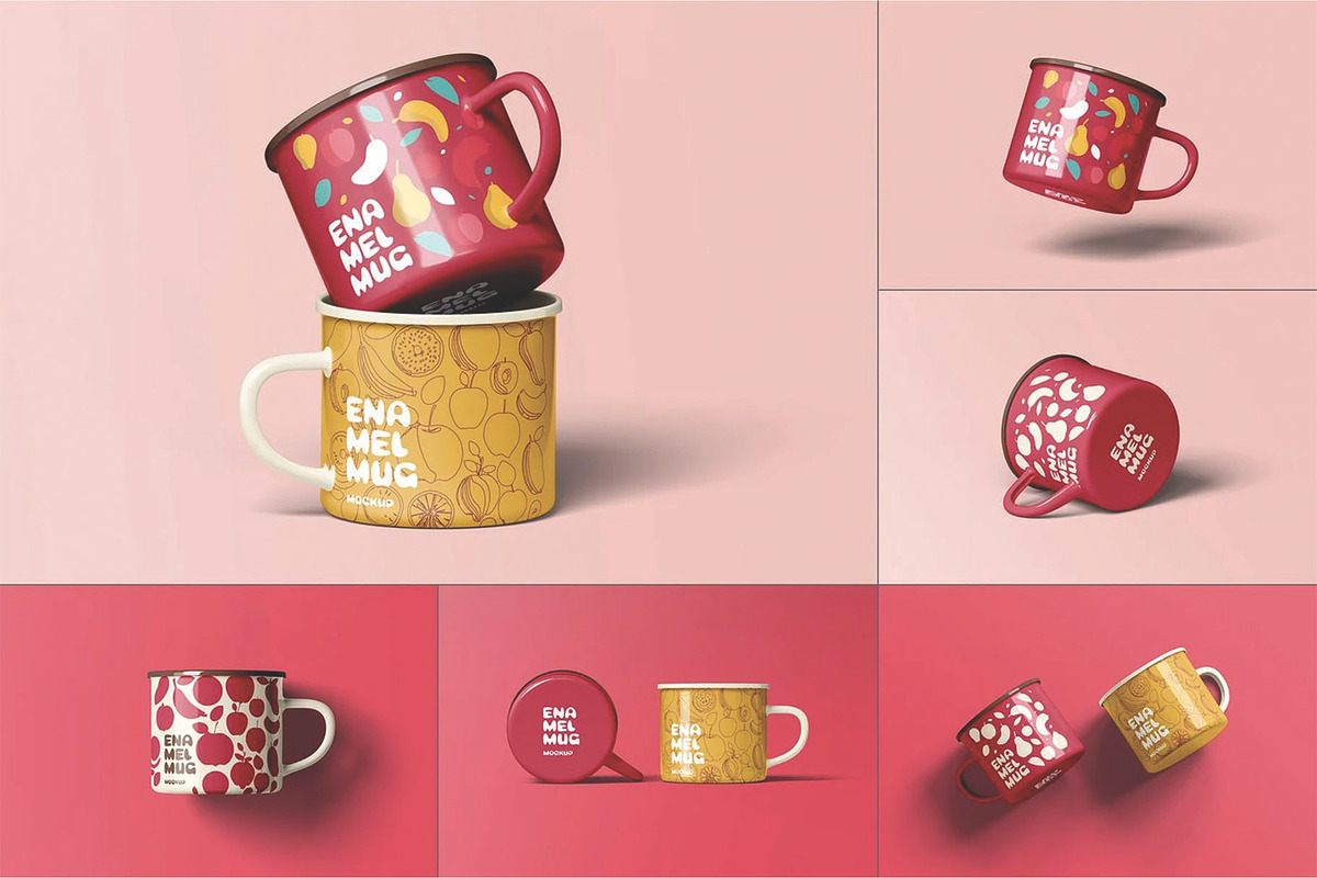 Enamel Mug Mockup, a Cups & Container Mockup by DesignRushMarket (Photo 1 of 13)
