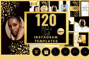 120 Black Gold Instagram Templates,, a Social Media Template by MORION (Thumbnail 1 of 7)