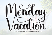 Monday Vacation | Script Font, a Handwritten Font by Scratchones (Thumbnail 1 of 9)