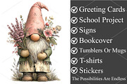 Watercolor Summer Gnome Clipart PNG, a Seasonal Illustration by Canvas Craft (Thumbnail 1 of 5)