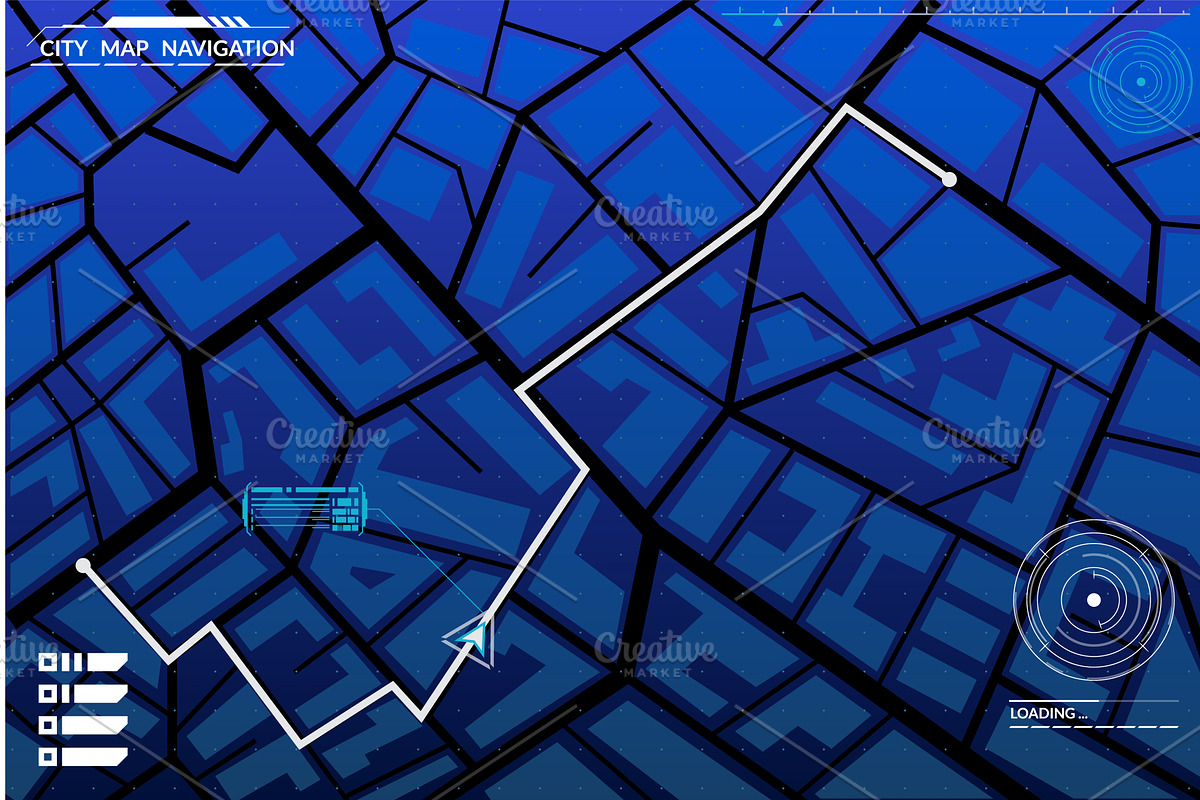 Navigation map game, a Technology Illustration by Things for designers