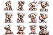 Whimsical Easter Teddy Bear Clipart, an Illustration by Designking (Thumbnail 3 of 5)