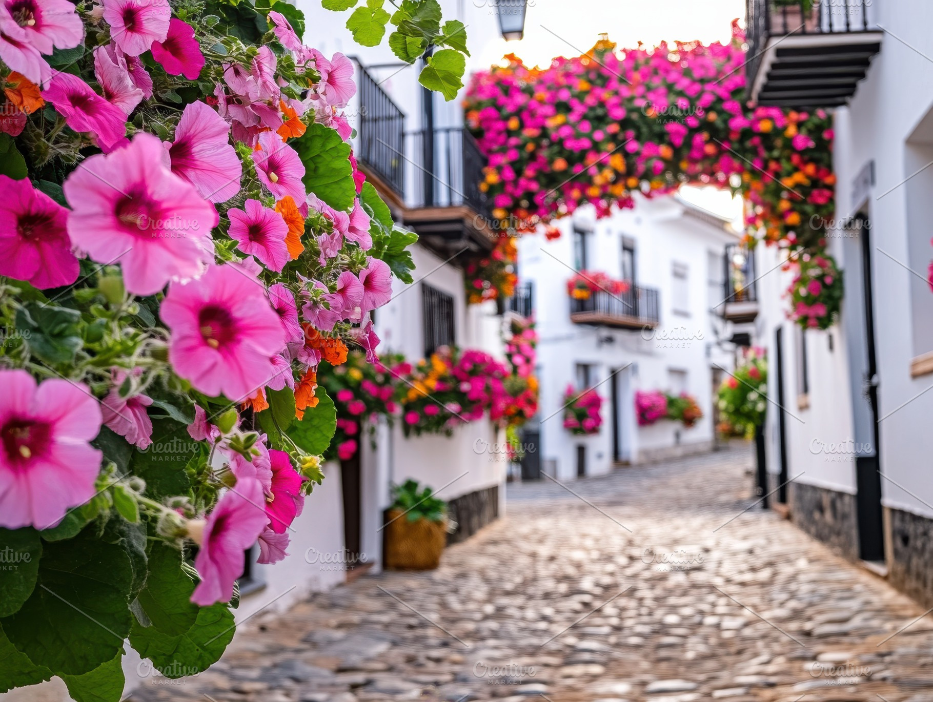 Romantic Alley in Spanish Village, an Architecture Photo by Virgo Studio