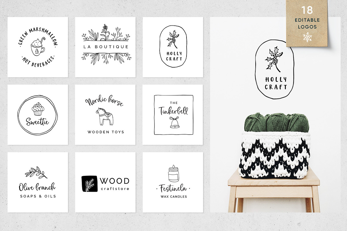 Magic Winter script font duo & logos preview 2