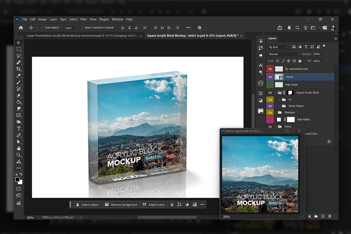 Square Acrylic Block Mockup, a Merchandise Mockup by Mockups by Carlos Viloria (Photo 3 of 5)