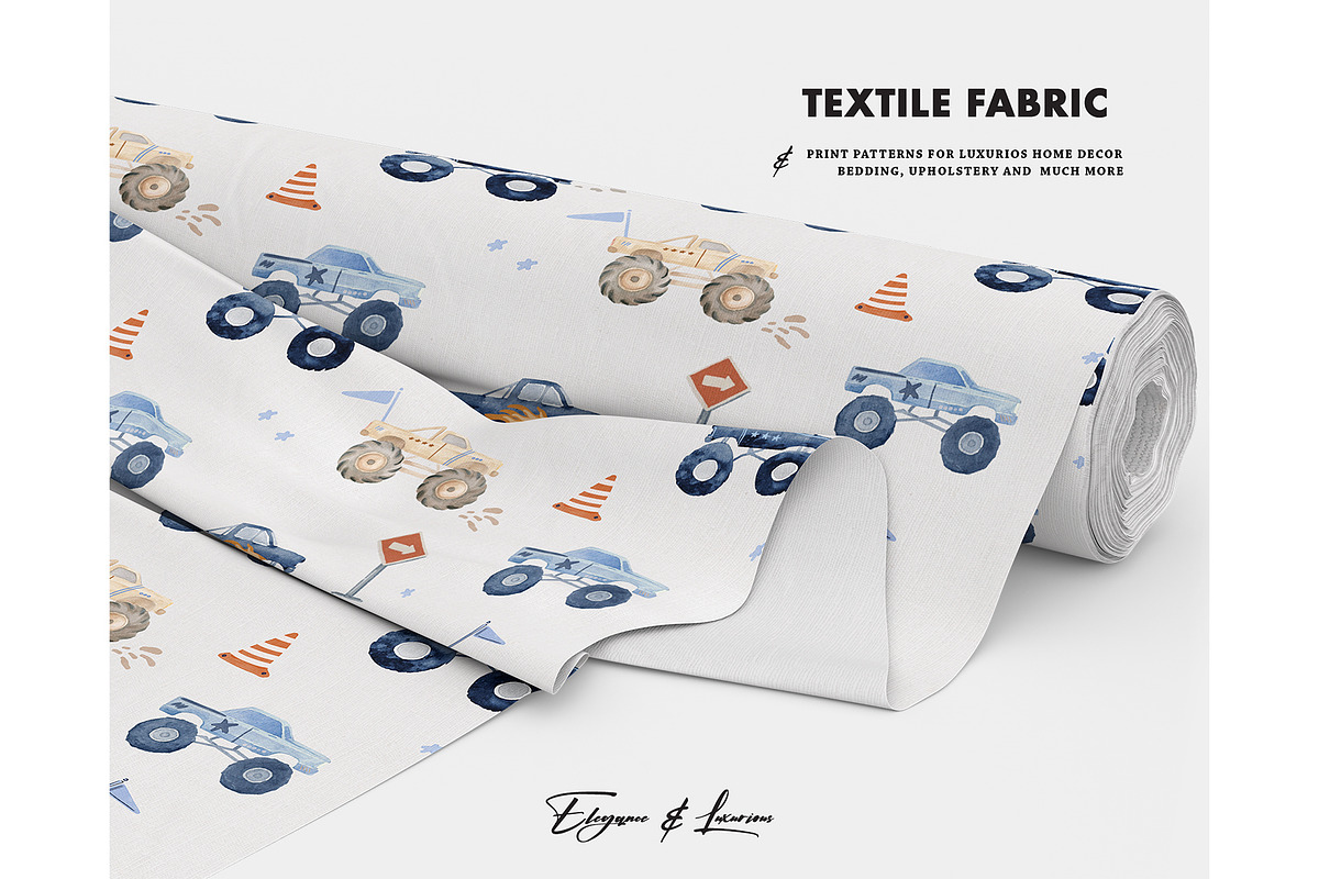 Truck Racing seamless pattern boy, a Pattern Graphic by Milatoo (Photo 4 of 5)