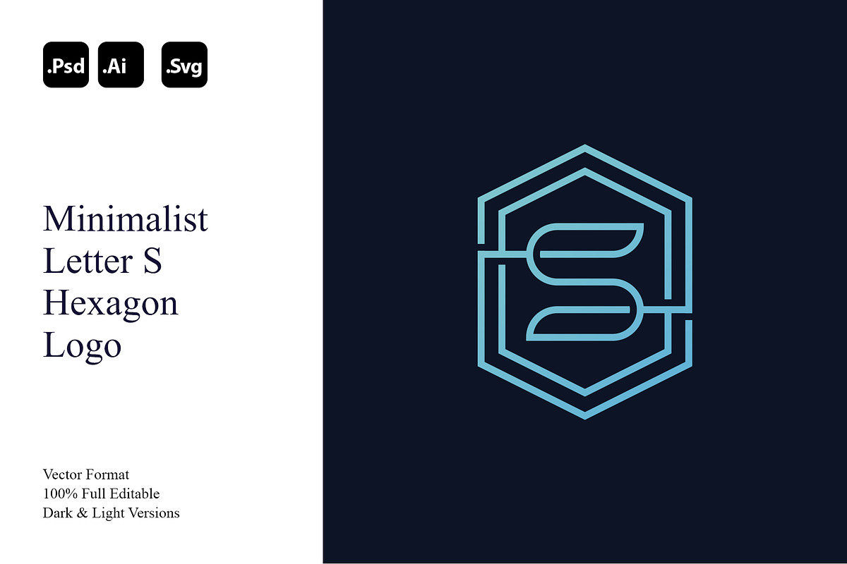 Minimalist Letter S Hexagon Logo