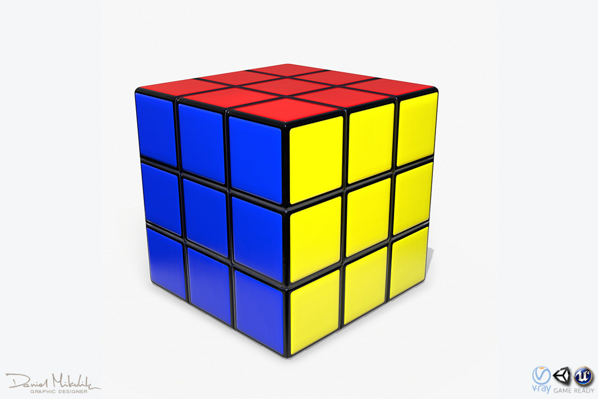 Rubik's Cube Low Poly PBR, an Object 3D Model by Daniel Mikulik (Photo 1 of 9)