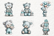 whimsical birthday teddy bear png, an Animal Illustration by Watercolor design (Thumbnail 2 of 6)