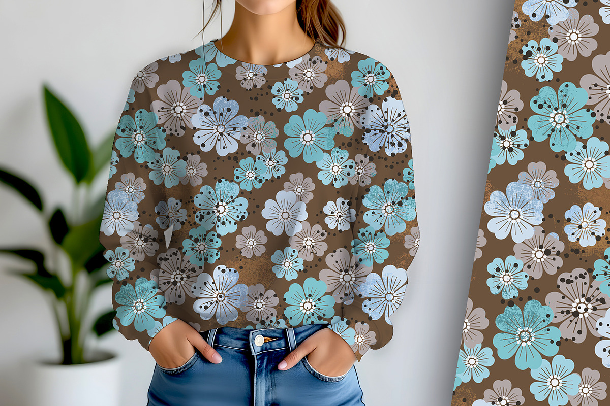 Fall Floral Seamless Repeat, a Pattern Graphic by Sharon Schwalbe (Photo 2 of 5)