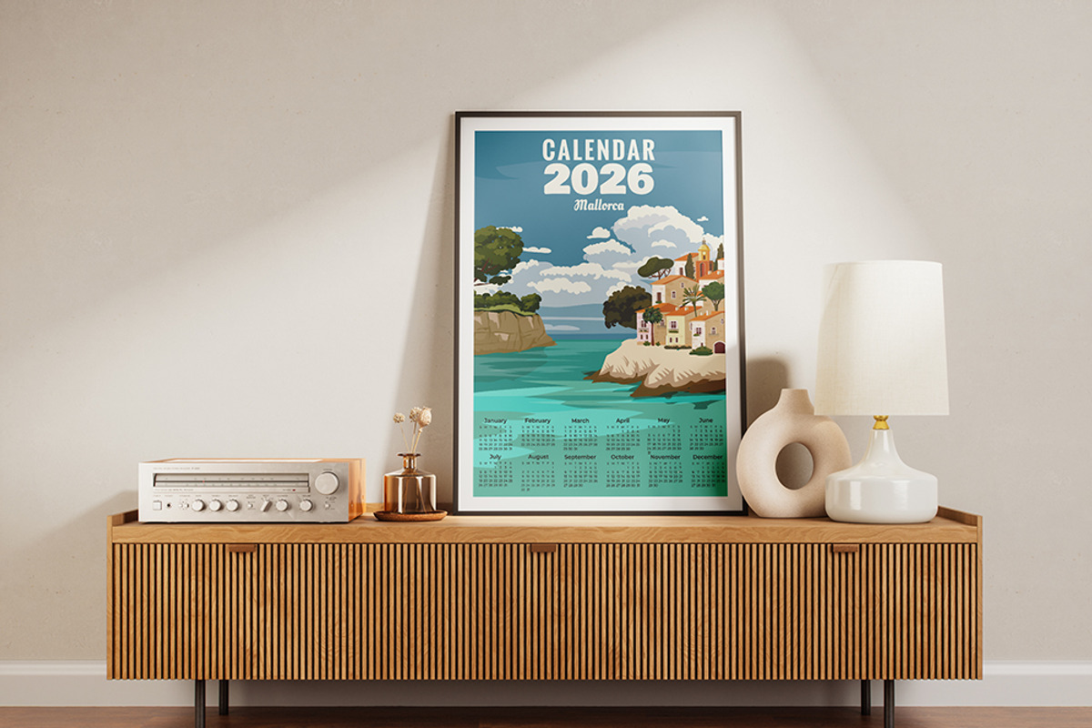 Monthly 2026 Calendar Vintage travel, a Transportation Illustration by Vector_Up (Photo 4 of 10)