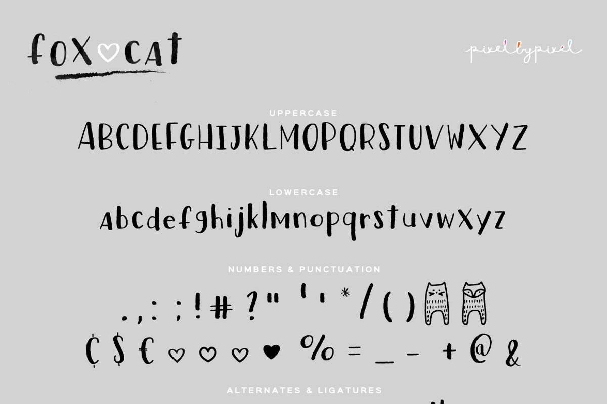 Fox Cat Hand Drawn Font preview 8