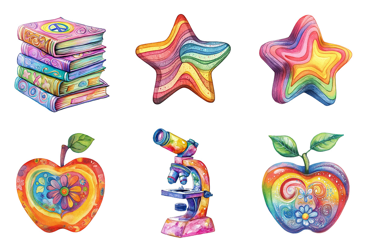 Groovy School Clipart, a Graphic by CitraGraphics (Photo 4 of 4)