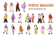 People walking on street set, a Person Illustration by Good Studio (Thumbnail 1 of 10)