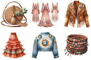 Watercolor Boho Fashion Clipart, an Illustration by DreamArtGraphic (Thumbnail 3 of 5)
