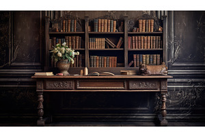 wooden desk table background ai, a Technology Photo by pikepicture