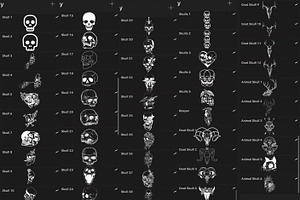 Skulls - Tattoo Flash Stamp Set