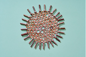Radial bolts and nuts geometric, an Industrial Photo by Gladkov photography