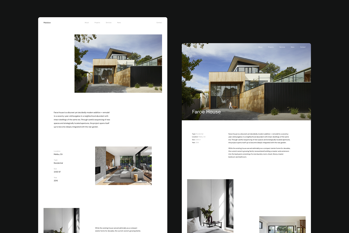Minimal Portfolio Kit for Architects, a Landing Page Template by O N N O (Photo 4 of 7)