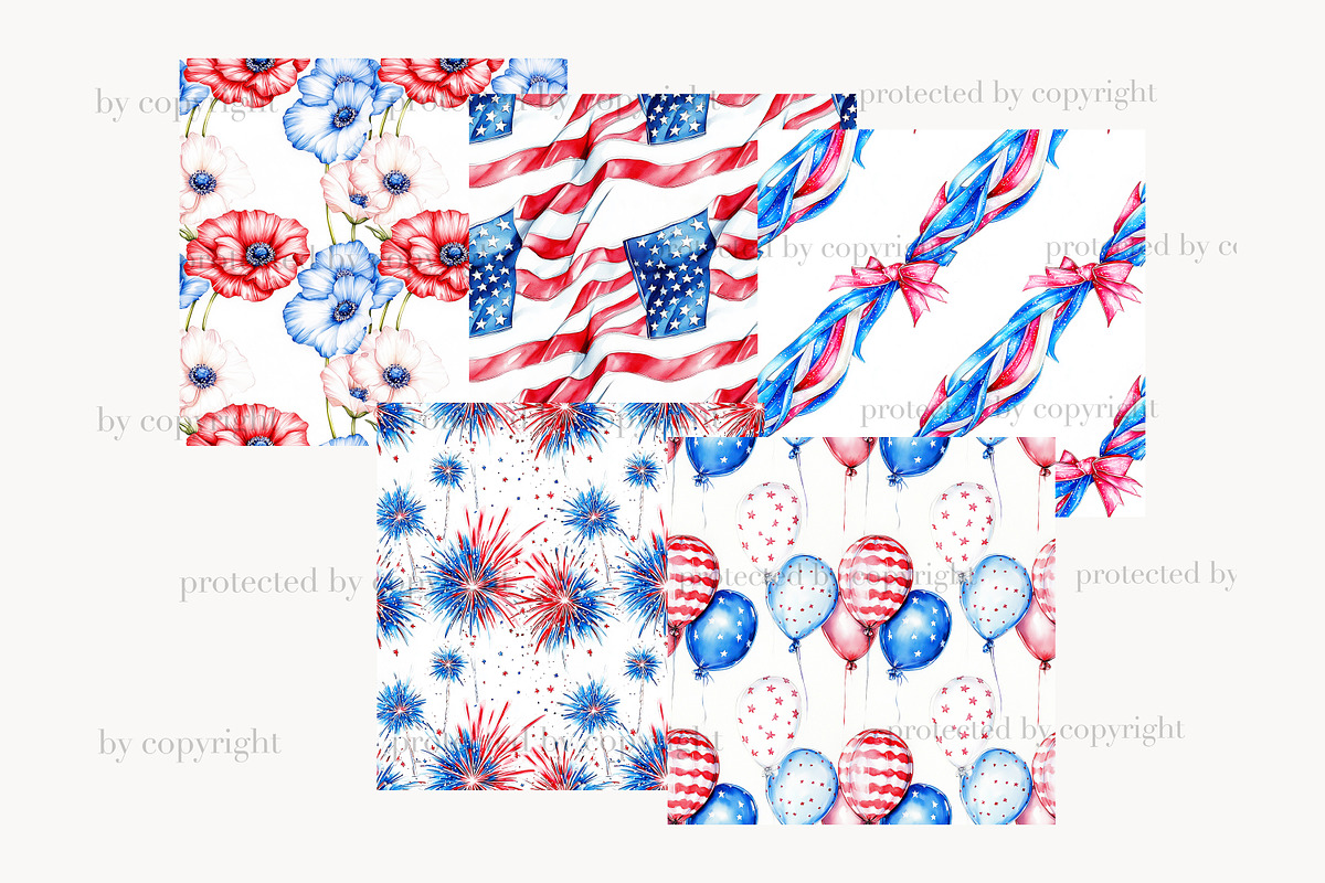 Patriotic Digital Paper 4th of July, a Pattern Graphic by GlamArtZhanna (Photo 4 of 4)