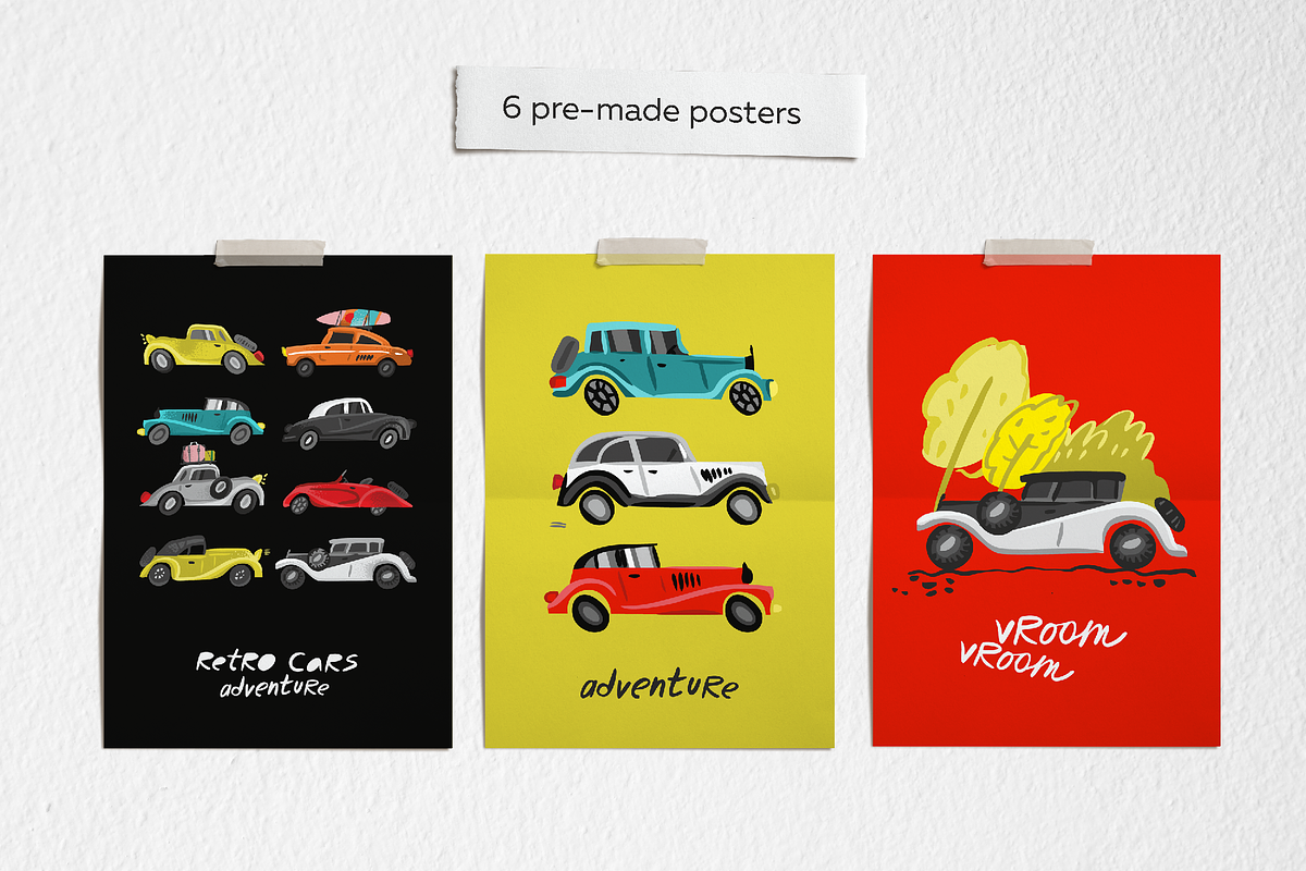 Retro cars symbols and patterns, an Object Graphic by yttadesign (Photo 8 of 17)