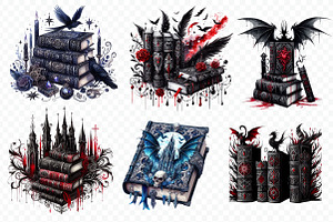 Gothic Fantasy Books Clipart