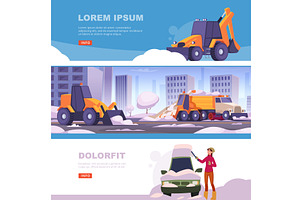 Snow removal equipment. urban snow, a Transportation Illustration by Onyx