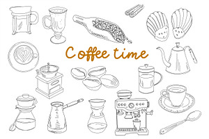 Coffee Accessories Vector Clipart