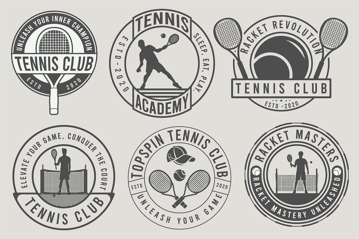 Set of Tennis Club Vintage Badges, a Branding & Logo Template by Billah Hub (Photo 1 of 3)