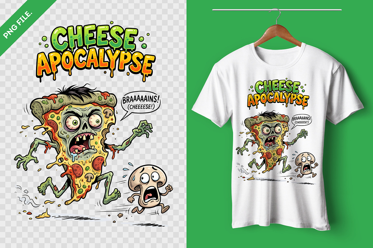Funny Zombie Pizza Slice PNG Clipart, a Food Illustration by zahidhossainalif (Photo 3 of 3)